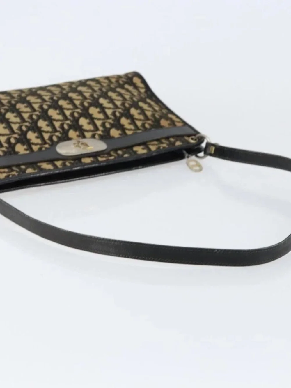 Christian Dior Trotter Canvas Shoulder Bag Navy Auth - Picture 7 of 16